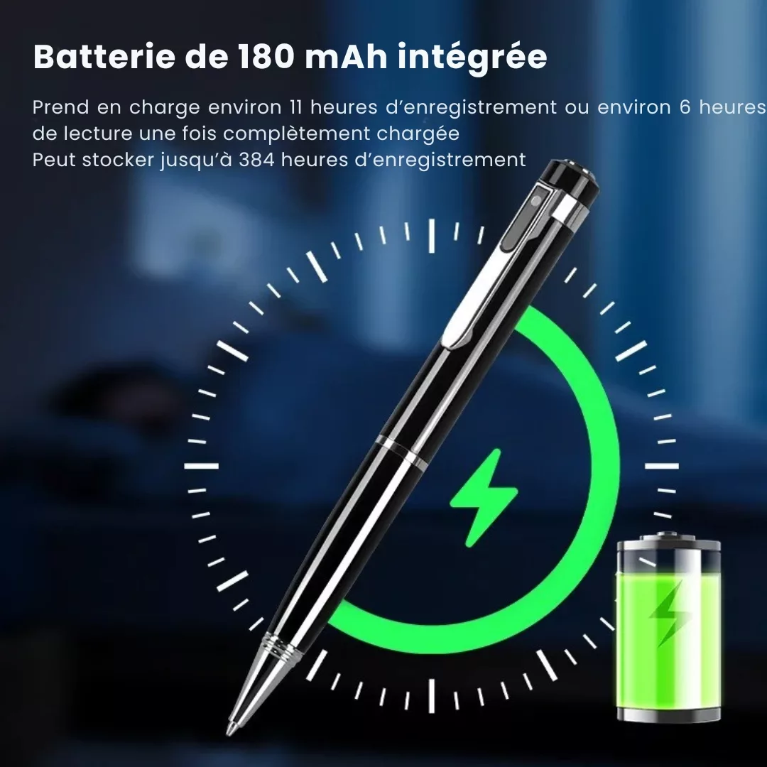 Caméra espion stylo avec enregistrement audio