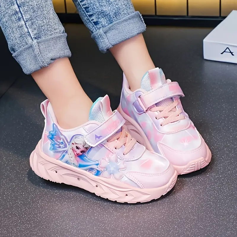 Baskets enfant avec lumières LED – motif princesse Elsa – confort printemps/automne