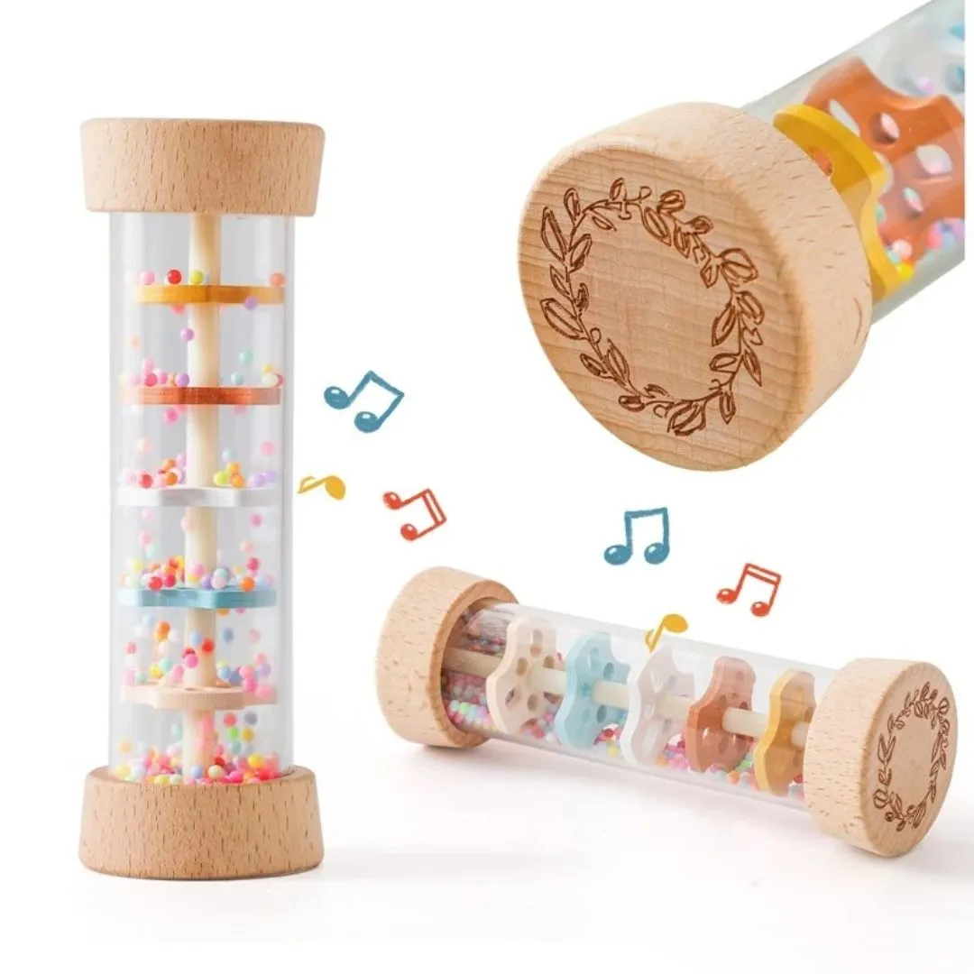 Baton de pluie pour bebe – Eveil sensoriel doux et apaisant – Jouet Montessori en bois naturel – Image 6