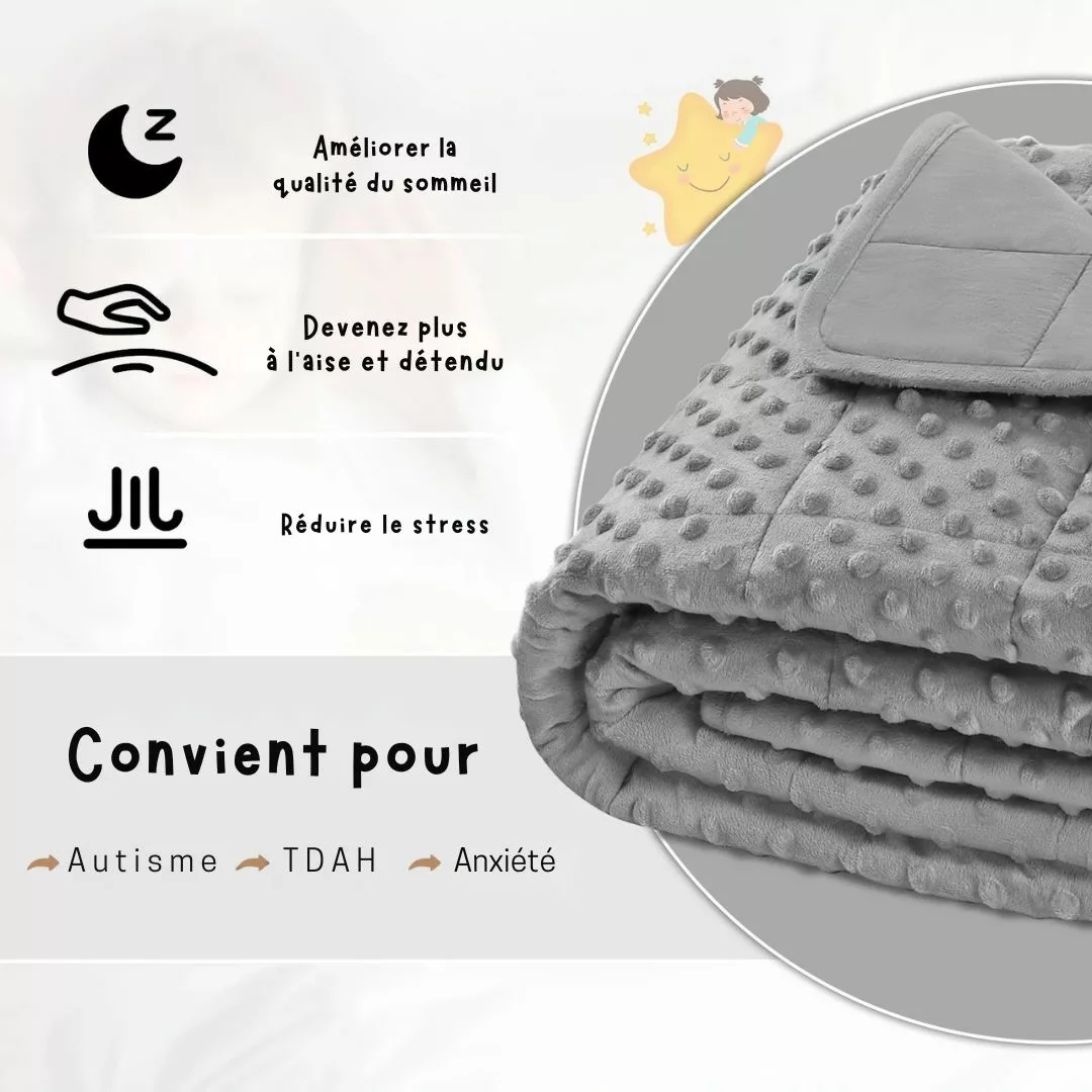 Couverture lestée enfant – Sommeil réparateur et apaisement naturel pour nuits tranquilles – Image 6