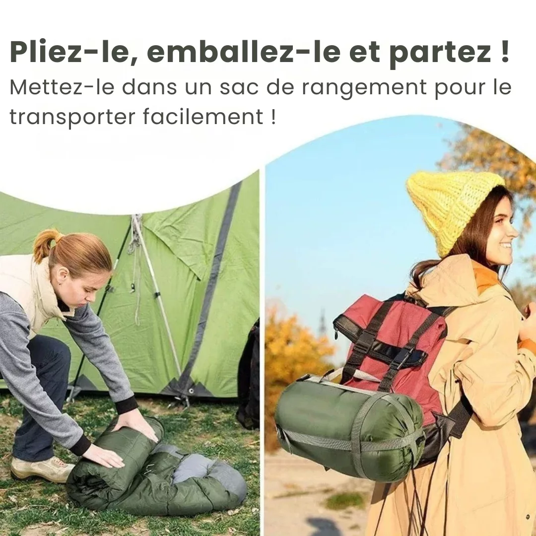 Sac de couchage ultra compact été – léger et respirant pour les nuits chaudes en bivouac – facile à transporter