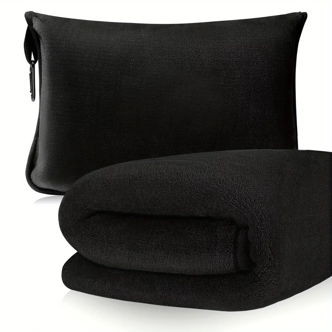 Oreiller de voyage convertible en couverture – Confort 2-en-1 pour des trajets sereins et des nuits bien au chaud