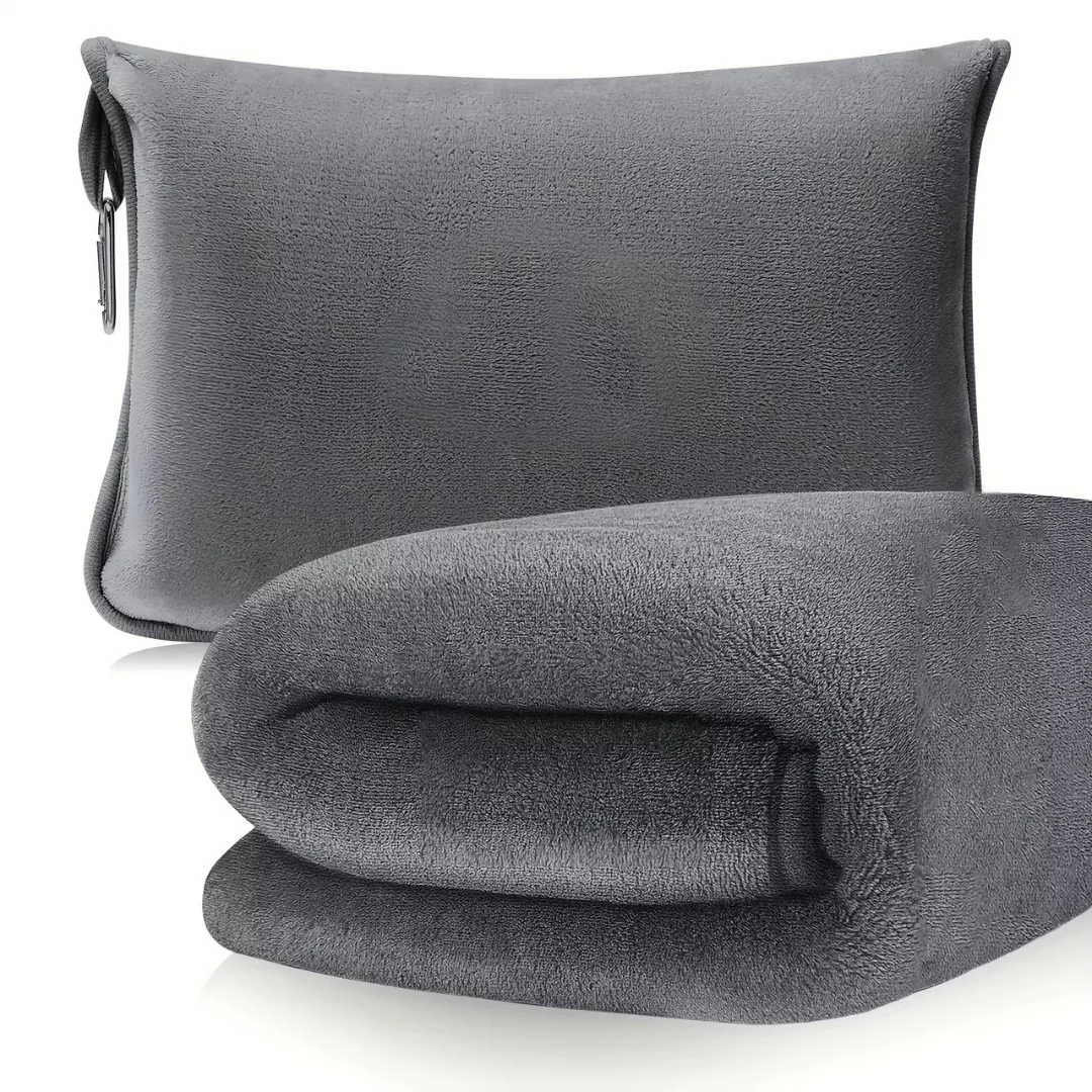 Oreiller de voyage convertible en couverture – Confort 2-en-1 pour des trajets sereins et des nuits bien au chaud