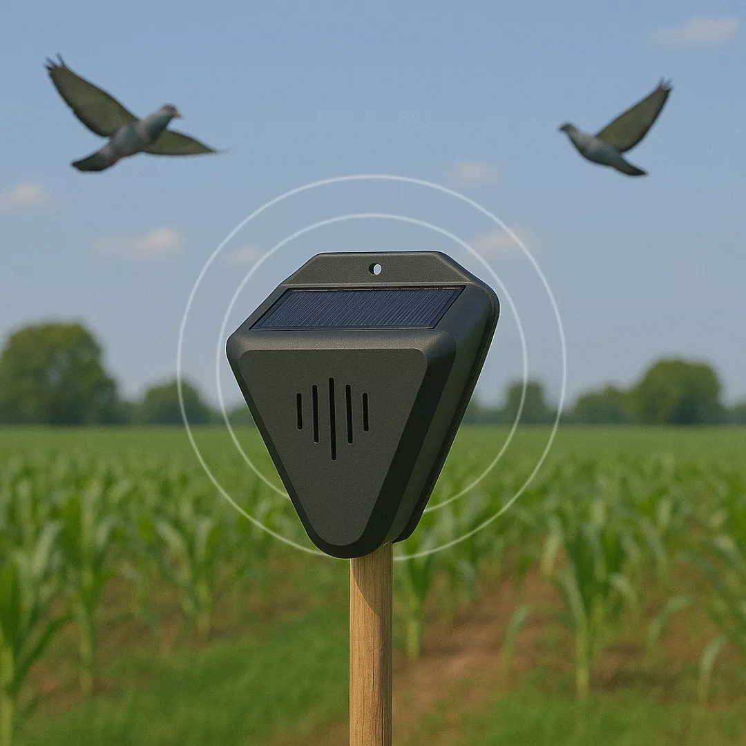 Répulsif ultrason solaire pour pigeons – Éloigne efficacement les nuisibles sans produits chimiques – Écologique & autonome