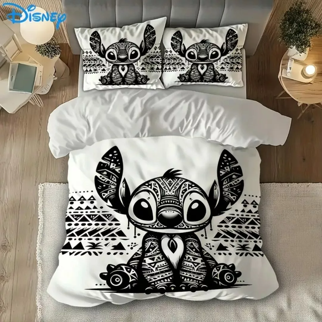 Parure de lit Stitch motif tribal – Confort ultra doux pour nuits magiques – Idéal déco chambre enfant