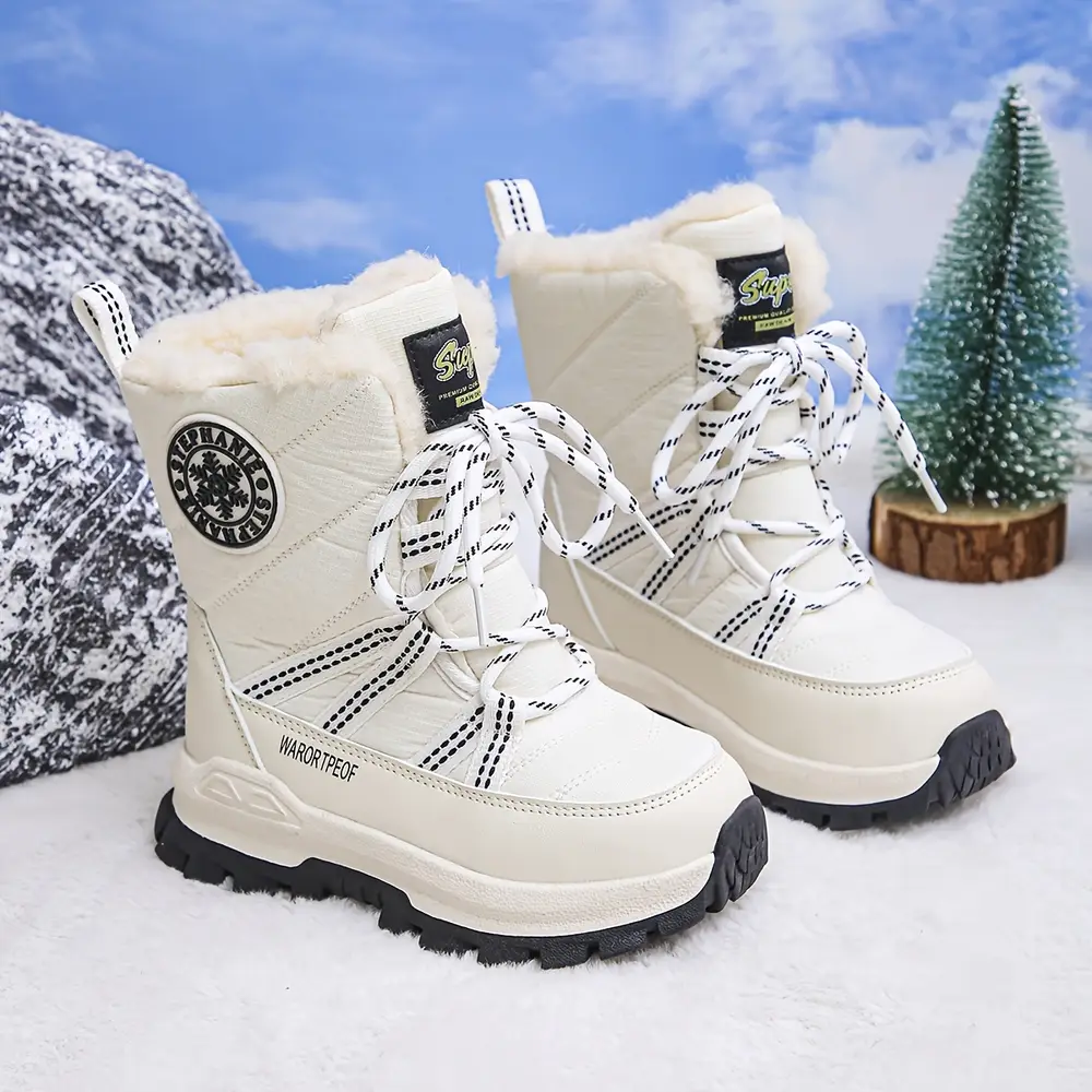 Bottes de neige enfant imperméables – doublure chaude et semelle antidérapante