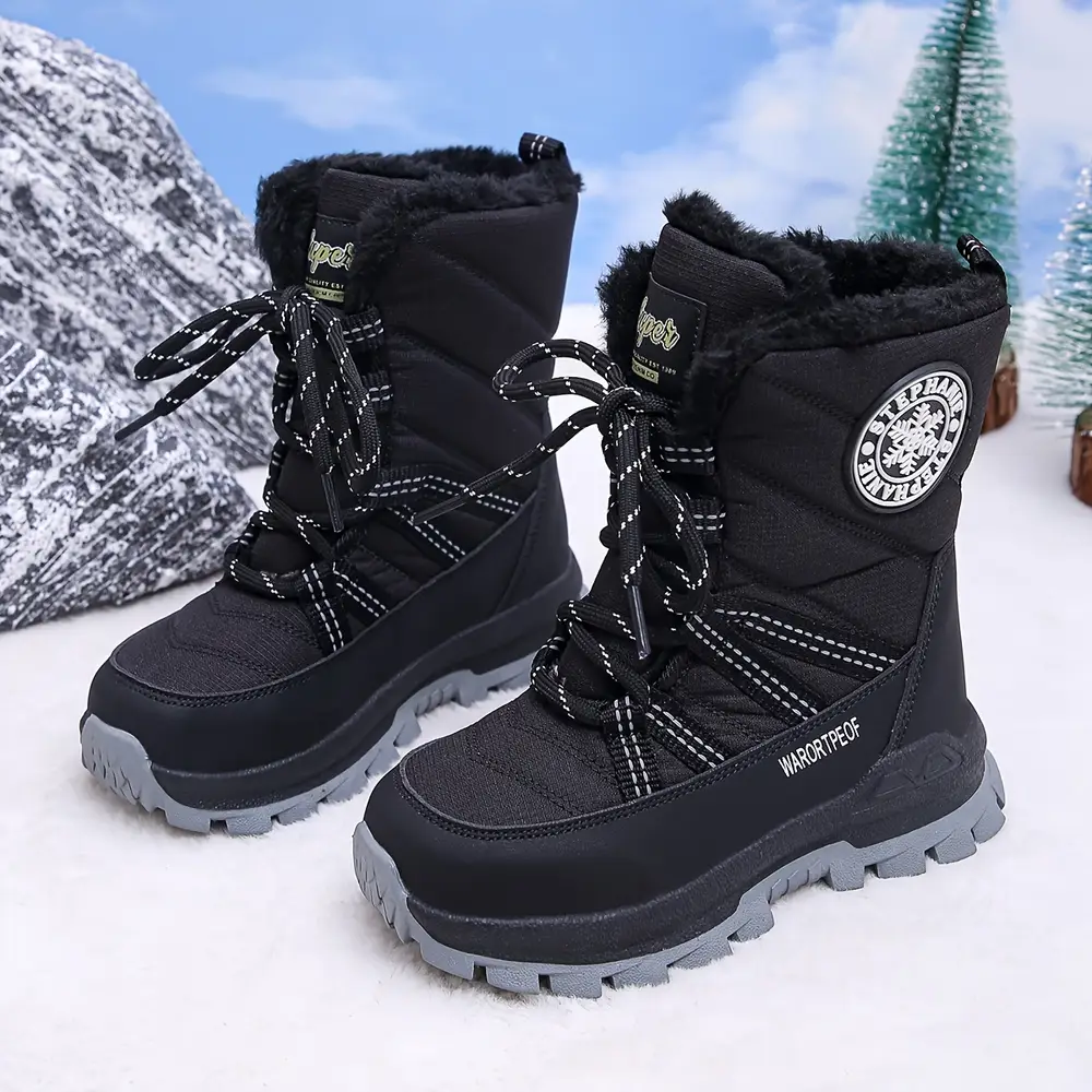 Bottes de neige enfant imperméables – doublure chaude et semelle antidérapante