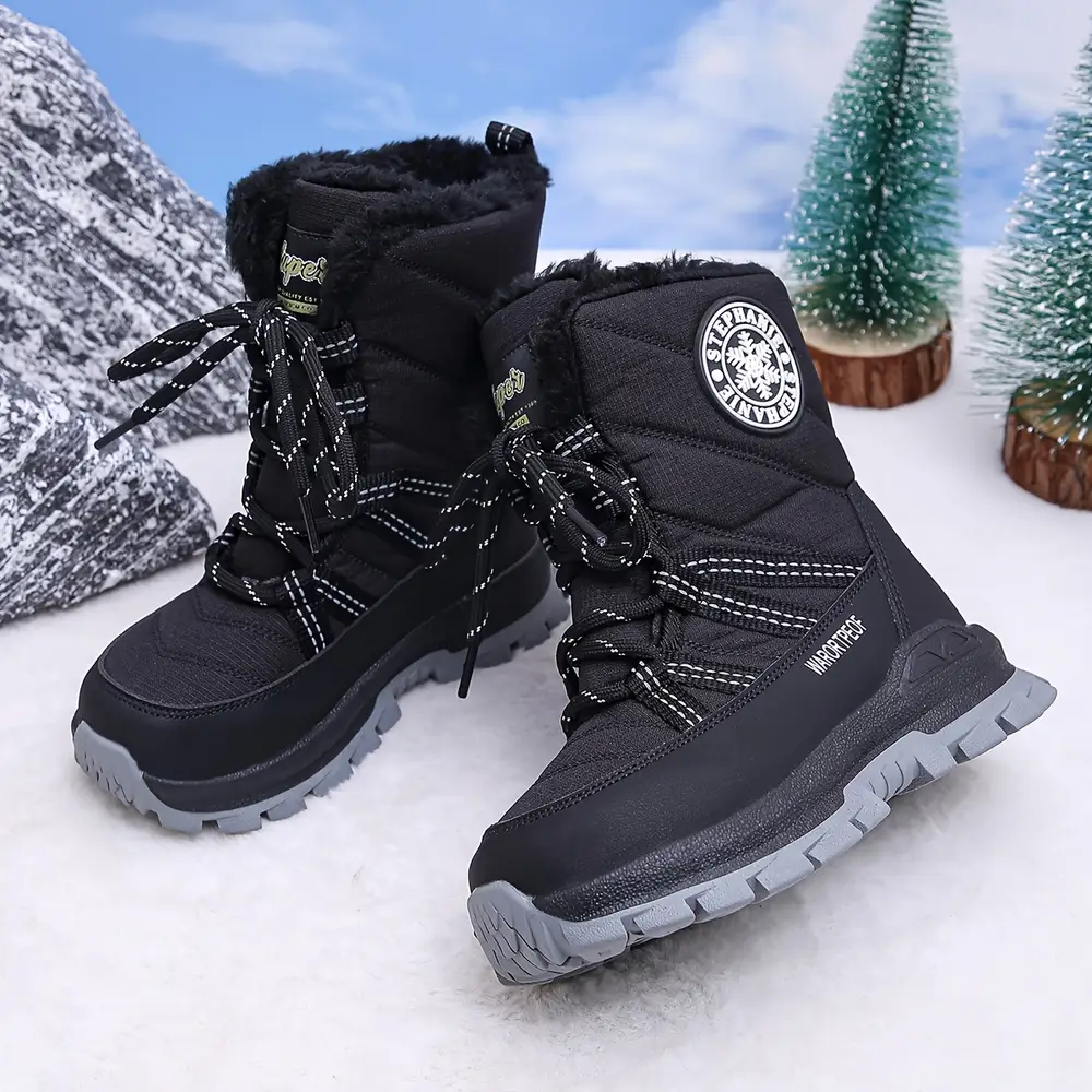 Bottes de neige enfant imperméables – doublure chaude et semelle antidérapante