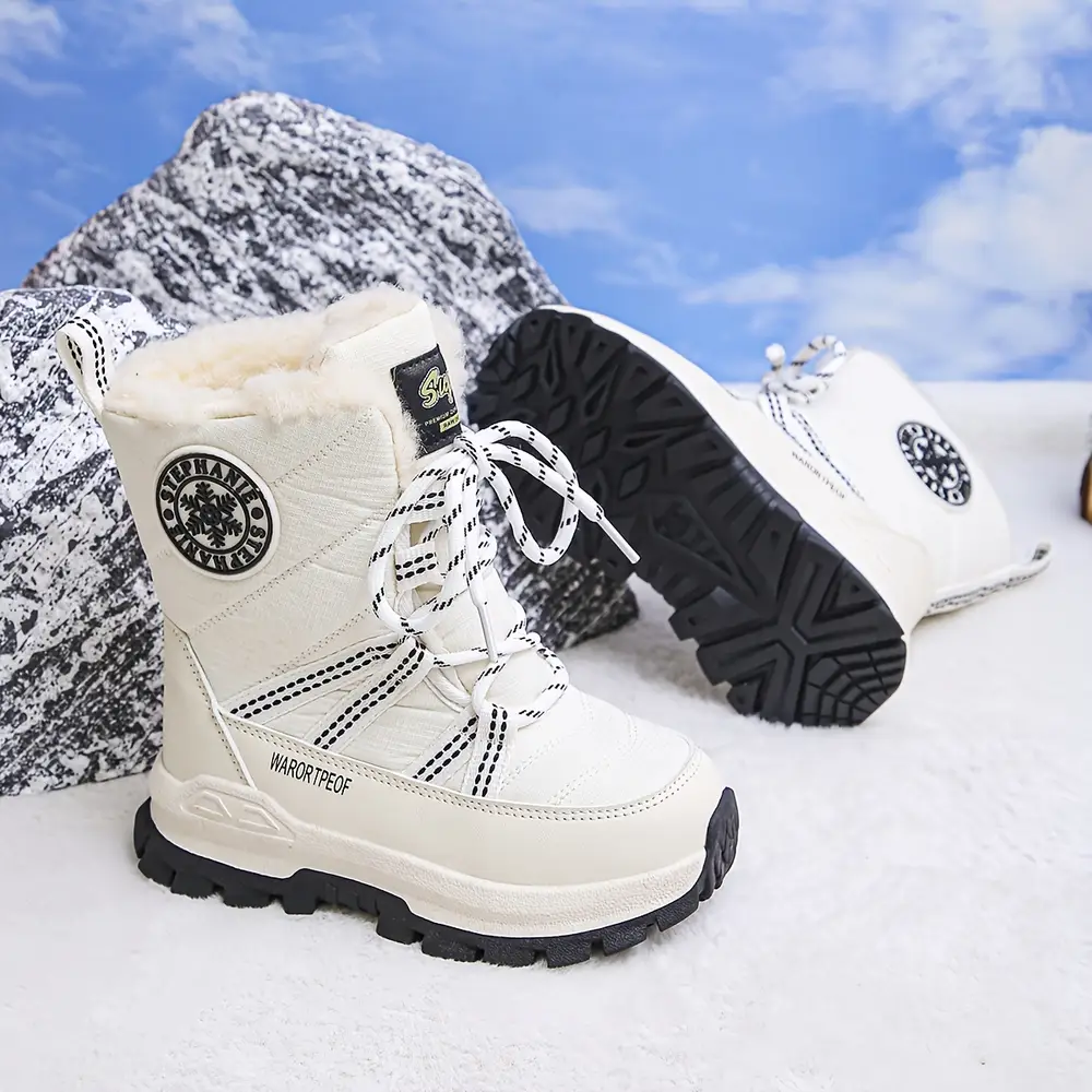 Bottes de neige enfant imperméables – doublure chaude et semelle antidérapante