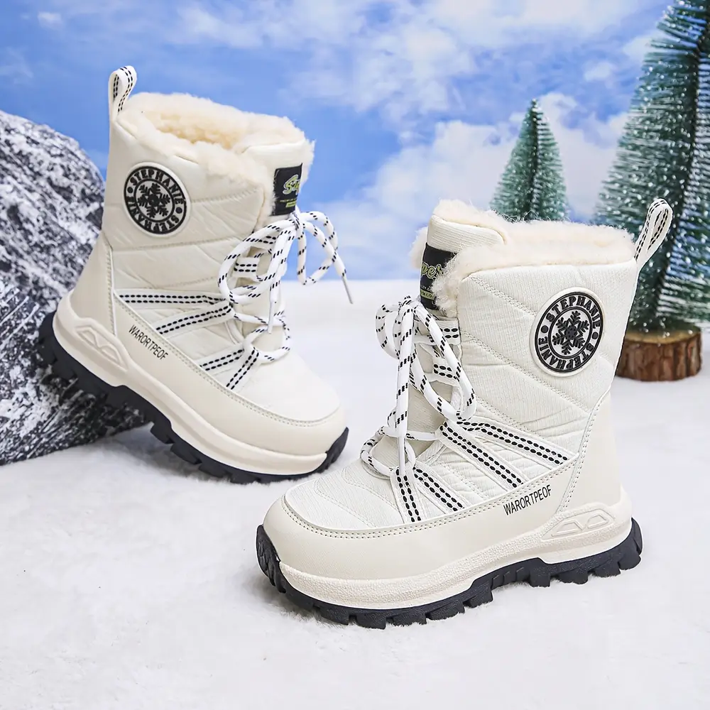 Bottes de neige enfant imperméables – doublure chaude et semelle antidérapante